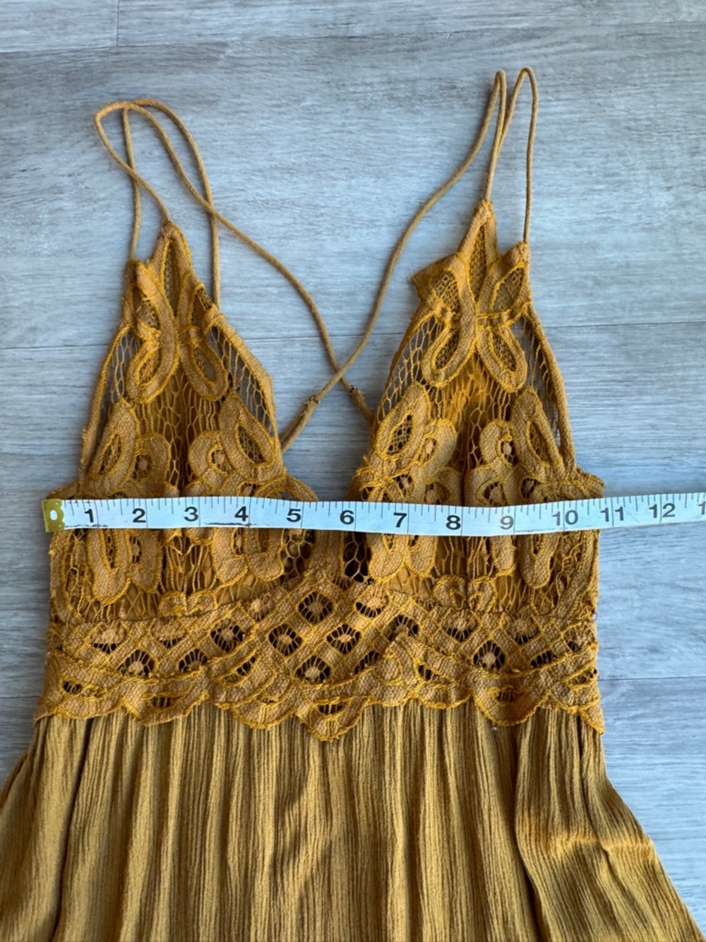 Free People Womens Adella Slip Dress Golden Yellow Lace Fairy Dress XS - Picture 6 of 11